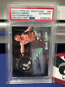 New Listing2010 Topps UFC BROCK LESNAR AUTO Relic Patch PSA MMA WWE