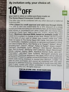 Home Depot 10% Off Coupon using HD Credit Card - Expires on 05/08/2024