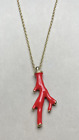 Lilly Pulitzer Red Coral Reef Pendant Resort Statement Gold Tone Necklace 34''