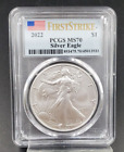 2022 1 OZ ASE American Silver Eagle Coin PCGS MS70 First Strike One Ounce BU