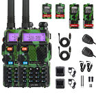 2x Baofeng UV-5R 8W Ham Two-way Radio VHF/UHF Dual-Band+HAND Mic+4PCS BATTERIES