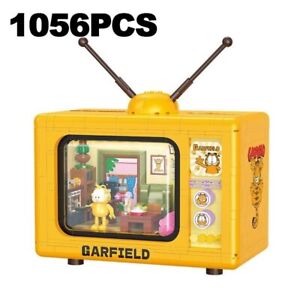 1056pcs Creative America Cartoon Garfields Television Building Block Bricks Toys