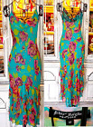 Vintage Betsey Johnson 90s Blue Sheer Floral Ruffle Midi Slip Dress Sz 12 AS IS