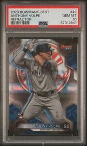 2023 Bowman's Best Anthony Volpe Refractor RC Yankees #42 PSA 10