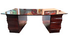 11904-101: A. De Beyne Roubaix French Art Deco Lacquered Rosewood Executive Desk