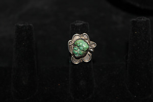 Native American Sterling Turquoise Ring Size 5.5