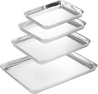 Baking Sheet Set of 4, Heavy Duty Stainless Steel Baking Pans Tray Cookie Sheet,
