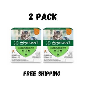 2 PACK. Advantage II for Cats 5-9 lbs 4pk (4 Month Supply) Genuine EPA