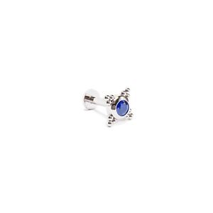 14K REAL Solid Gold Sapphire Granule Bead Stud Helix Tragus Cartilage Earring