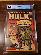 Incredible Hulk #6 👽 CGC 1.8 OW/WH 👽 1st Metal Master & Teen Brigade 1963 KEY
