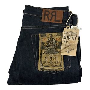 RRL Ralph Lauren Raw Rigid Japanese Selvedge Mens Jeans Size 31x34 Slim NWT 275$