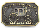 Wells Fargo & Co Stage Coach Bank Brass Belt Buckle Vintage 1973