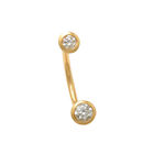 14K Solid Gold Diamond Ear Jacket Post Stud Piercing Earring Body Jewelry 18Gaug