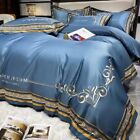 Cool Ice Silk Light Luxury 4Pcs Bed Sheet Duvet Cover Set Feeling Bedding Set