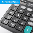 12-Digit Desktop Calculator Solar Battery Big Button Dual Power Large Display