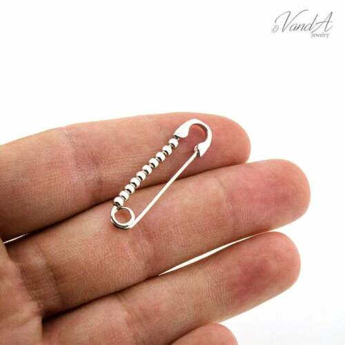 Sterling Silver 925 Pin Brooch Simple Baby Pin Newborn Baby Gift N86