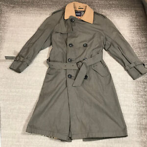 Vintage Gant Jacket Mens Small Pea Coat Lined Check Nova Trench Coat Casual