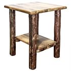 Rustic Log End Table Night Stand Amish Made Lodge Furniture Varnished