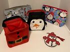 NIB NEW Thirty-One LOT of 5 THERMALS GIFT BAGS COIN PURSE PENGUIN SNOWMAN SANTA