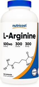 Nutricost L-Arginine 500mg, 300 Capsules - Non-GMO & Gluten Free