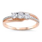 .925 Sterling Silver Rose Gold Plated CZ Fashion Promise Ring Size 5-10 NEW