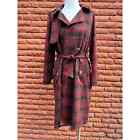 Nygärd red plaid belted trench women's medium