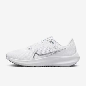 Nike Air Zoom Pegasus 40 White Silver Running Shoes DV3854-101 Women's Size 6.5