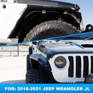 Front Fender Flares for 2018-2024 Jeep Wrangler JL JLU w/ LED Turn Signal Design