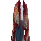 Full Red Faux Fur | Cape | Oversize | Handcrafted | Handloomed Shawl | Rust