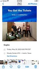 Eagles Concert Tickets, Friday, May 20, 2022, Austin, TX.
