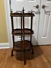 Vintage French Gilt Bronze Mounted Mahogany Marquetry Tiered Etagere Table