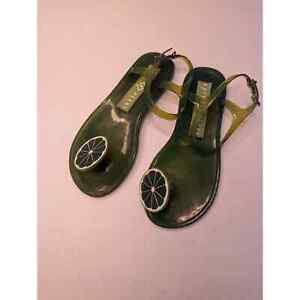 Katy Perry Jelly Geli LIME Green Scented Flats Sandals PVC Size 6