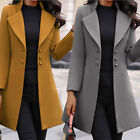 Long Jacket Blazer Coat Overcoat Trench Coat Woolen Coat Solid Color Elegant