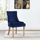 Modway Pose Performance Velvet Dining Chair in Navy