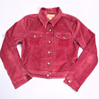 Levi's Corduroy Jacket Womens Size Medium Red Snap Button Up Western Trucker