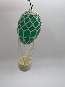Vtg Crochet Hot Air Balloon Christmas Easter Egg Ornament