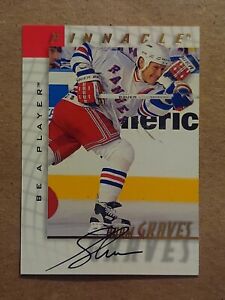1997-98 Pinnacle Be A Player ADAM GRAVES #58 Auto Autograph On Card NY Rangers