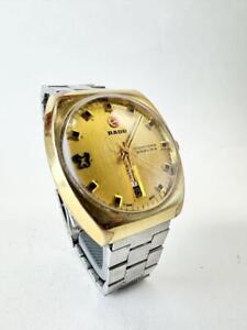 Vintage Rado Green Horse 11835 Automatic Gold Dial Day/Date Mens Watch