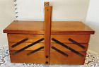 New ListingVintage Accordion Style Wood Sewing Box Open to 46