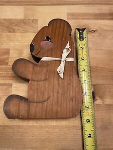 Vintage Hand-Crafted Wooden Bear, 7” Shelf Decor Farmhouse Cottage Core