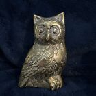 Vintage Korean Solid Brass Owl Statue
