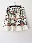 Talbots Size 14P Petites Floral Trellis Pleated Skirt Pink Floral Flower Lined