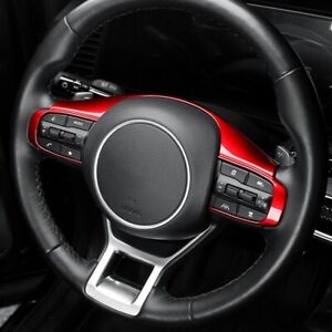For Kia Sportage NQ5 2023 2024 Gloss Red Steering Wheel Frame Cover Trim Decor (For: Kia Sportage)