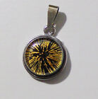 Handcrafted Fused Glass Pendant FIREWORKS Dichroic, Silver Plated Bezel, Small