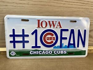 MLB Chicago Cubs #1 Fan Iowa METAL LICENSE PLATE  NEW  Chicago  Sealed