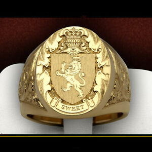 Creative Lion Jewelry 18k Yellow Gold Plated Rings for Men Party Rings Size 7-13
