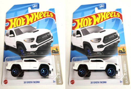 Hot Wheels '20 Toyota Tacoma White #207 - 2023 Baja Blazers 2PCS