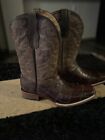 Circle G Mens Western Cowboy Boots Ostrich Patchwork Tobacco 11.5 NEW in box