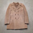 VINTAGE Cortefiel Men's Overcoat Brown Size 42 Coat Double Breasted Leather