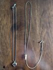Vintage Jewelry Lot Of 2 Necklaces   Goldtone Adjustable And Heart Pendant J1